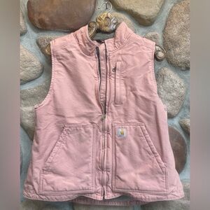 Awesome Color! CARHARTT sherpa Lined Vest Rose Pink L